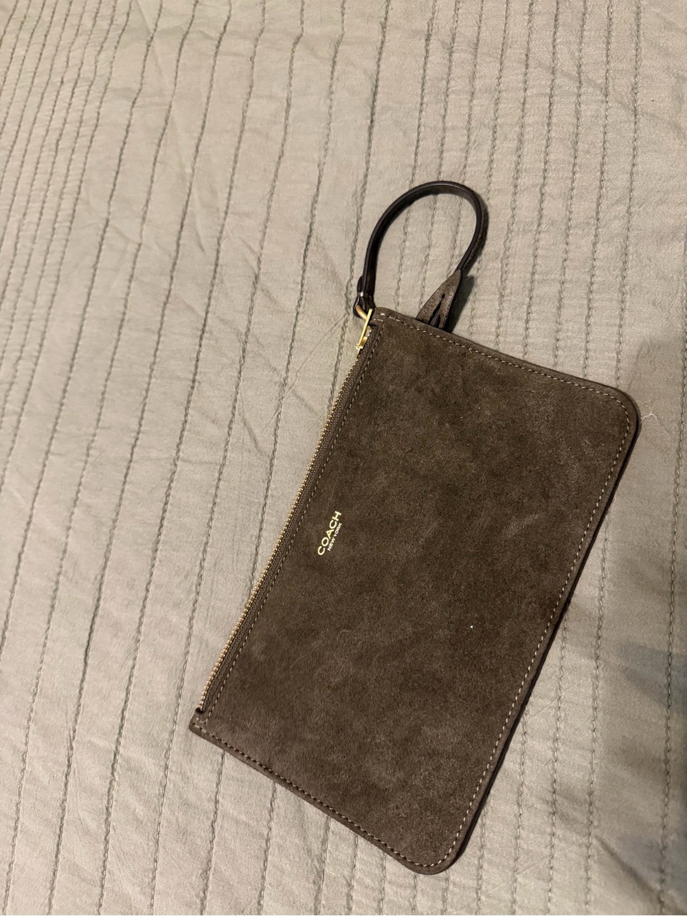 Coach Olive Green Leather Shoulder Tote with Wristlet - Picture 5 of 6